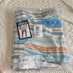 Briggs cotton elastic waist with string tie striped shorts 5 inch inseam